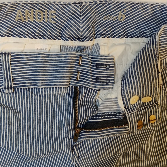 Indigo Railroad Stripe Andie Shorts - Picture 4 of 4